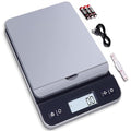 QP Shipping Scale, 86lb/0.1oz High Accuracy Digital Postal Scale for Packages, Hold/Tare Function, Backlit LCD Display, Flip-up Holder, Postage Scale, Mail Scale, Battery & Tape Measure Included