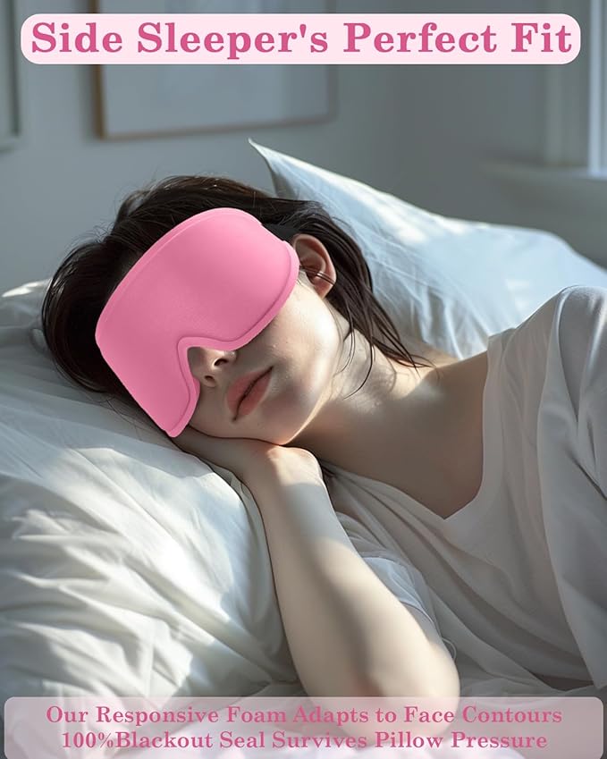 Sleep Mask, Ergonomics Contoured (Dull Pink)