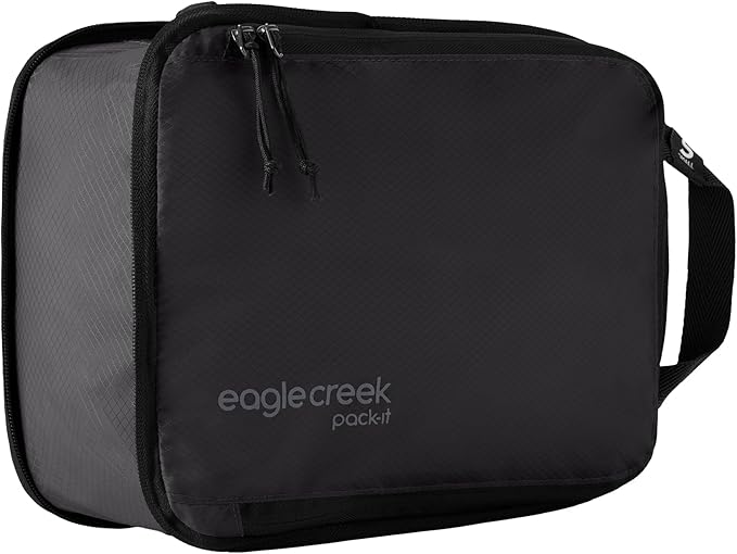 Eagle Creek Pack-It Isolate Compression Cube - Lightweight Compression Cube for Optimizing Luggage Space - Easy-Grab Zipper - Convenient Top Handle - Recycled Materials - Small - Black