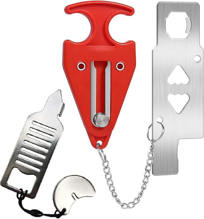 Portable Door Lock for Travel Door Lock Hotel Room Security Devices Apartment Jammer Additional Safety for Traveling Home College upgrade (Red combination)
