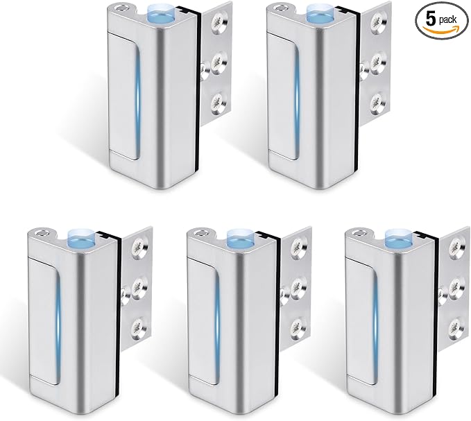 Door Reinforcement Lock, 5PACK Home Security Door Lock Withstands 800 lbs, Childproof Top Door Lock Latch for Toddlers Safety, Inside Night Defender for Inward Swinging Doors