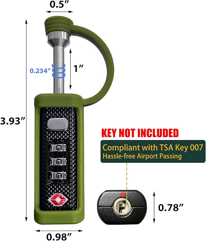 LAFENLIN TSA Approved Firearm Travel Case Locks, Gun Case Hard Pistol Cases Lock Gun Carrying Case Lock, Cut-Proof Case TSA Padlocks for Rifles/Revolver/Handgun/Camera Hard Cases