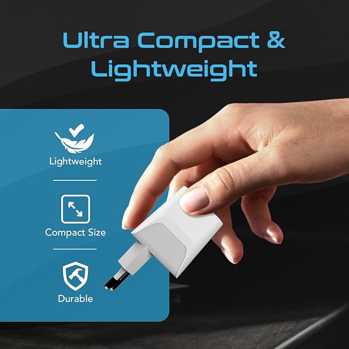Ceptics Brazil Travel Plug Set - with 2 USB + USA Socket Input - Type C and Type N- Ultra Compact - Safe Grounded Perfect for Cell Phones, Laptops, Camera Chargers