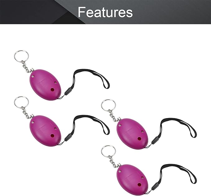 Othmro 4 Pack 120DB Personal Alarm, Purple