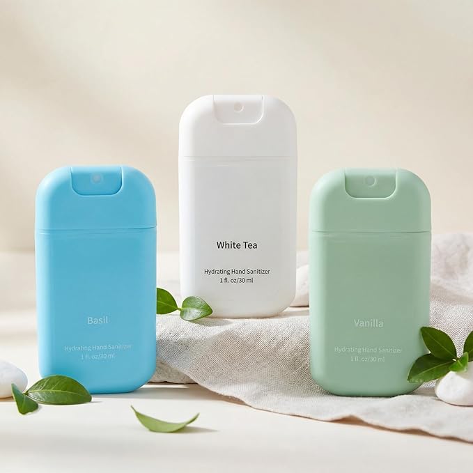 3 Pcs Power Mist Hydrating Hand Sanitizer Spray Bulk Travel Size Hand Sanitizer Pocket 1 Fl. oz Spray Bottle Portable for Daily Use Travel Family Friend Teacher Nurse Employee Appreciation Gift