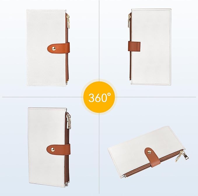 Travelambo Leather Wallets for Women Slim RFID Blocking Bifold Credit Card Holder Wallet