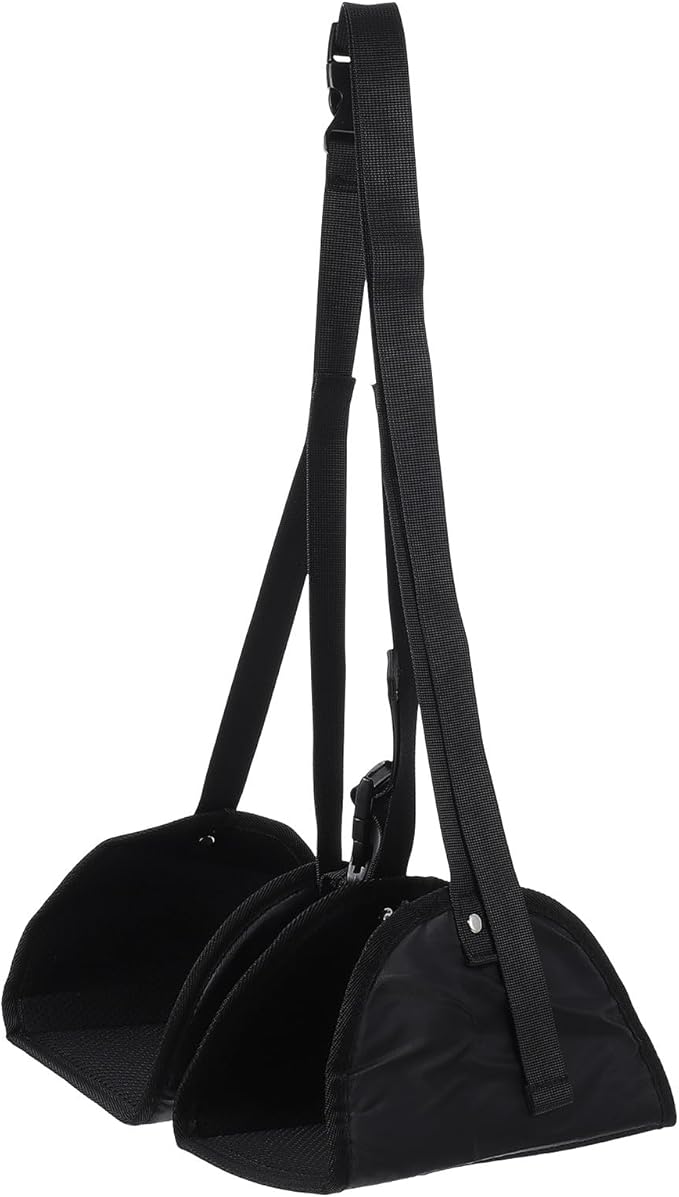 Adjustable Oxford Cloth Airplane Footrest Hammock Portable Hanging Foot Pad Travel Essentials Black Foot Rest for Long Flights Office Use