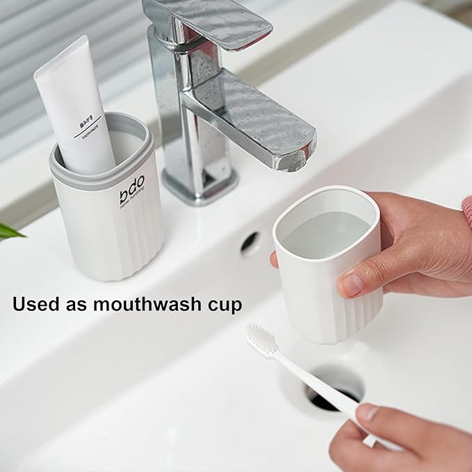 Toothbrush Travel Case & Travel Soap Holder Dish Tray Set of 2, Portable Clear Toothbrush Holders with Cover Leakproof Bar Soap Holder for Traveling School Camping Business Bathroom