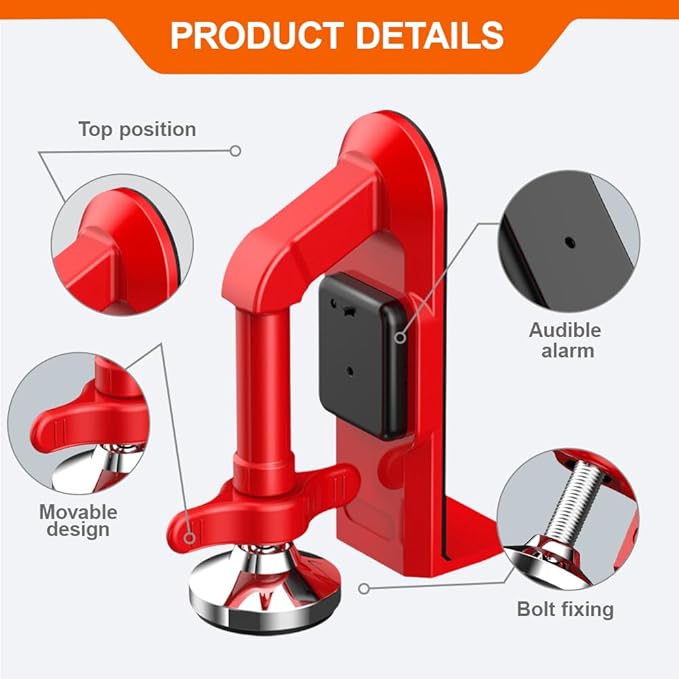Dodorado Portable Alarm Door Stopper - Travel Security Door Stop with Vibration Alert, No Tools Needed for Hotel & Home Office (1)