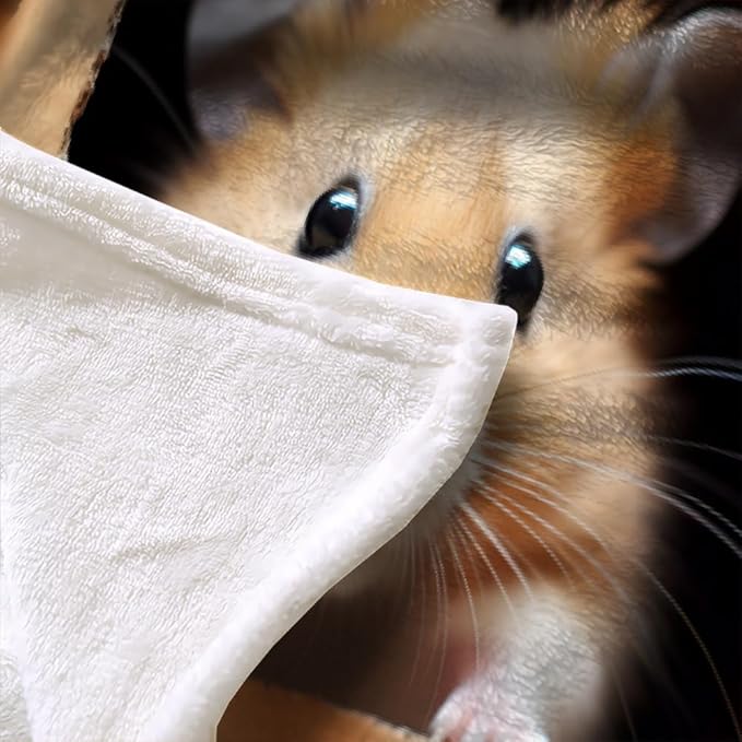 Hamster Blanket King Size, Fleece Blanket for Couch Bed Sofa, Brown Mouse Blankets and Throws, 3D Cute Animal Super Soft Cozy Plush Flannel Blanket, 108 x 90 in, Kawaii Pet