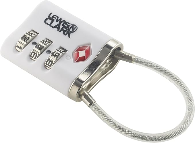 Lewis N. Clark Travelsentry 3-Dial Combo Lock with Keys, White, One Size
