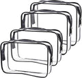 Cosywell Clear Toiletry Bag Quart Size Bag Travel Makeup Cosmetic Bag PVC Toiletries Cosmetic Pouch for Women Men 3PCS (2M+2S)