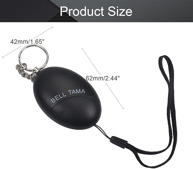 Othmro 2 Pack 120DB Personal Alarm, Emergency Safety Alarm for Women, Men, Children, Elderly Black
