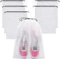 Vorspack Shoe Bags for Travel - 6 Pcs Transparent Drawstring Backpack Travel Shoe Bag Clear Drawstring Bag Large Shoe Organizer with Rope Travel Essentials for Men Women