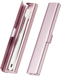 Portable Toothbrush Travel Case: Breathable & Dirt-Proof Hotel Camping Outdoor - Aluminum for Storage Recyclable Traveler (1, Rose Gold)