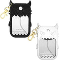 Hand Sanitizer Case Compatible with Touchland, Cute Monster Silicone Holder Keychain 1 Fl Oz, 2 Pcs Black & White