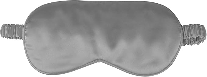 1 Pack Sleep Mask, Silk Eye Mask with Elastic Strap, Blindfold, Soft Silk Sleeping Mask for Girls, Women, Men (Grey)