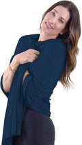 Happyluxe Travel Shawl Wraps for Women - 68x35in Wrap. Lightweight Pashmina, Airplane Travel Blanket Scarf. Made In USA