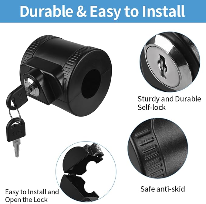 Child Proof Door Knob Cover Lock for Dementia Elderly Safety - Universal ABS Plastic Lock-Out Device for Bedroom, Bathroom, Gas Valve & Outdoor Faucets (Fits Most Circular Knobs)-2 Pack