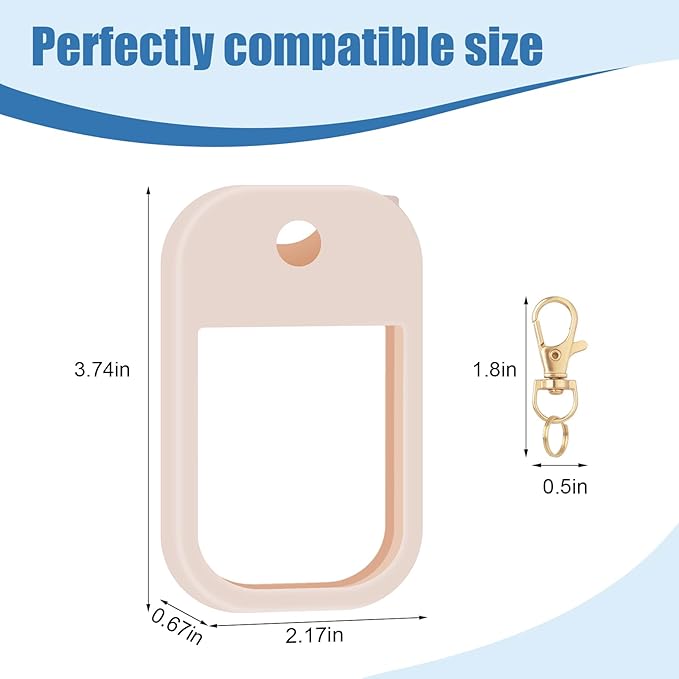 Hand Sanitizer Spray Case Compatible with Touchland, Silicone Hand Sanitizer Case Holder with Keychain for Power Mist and Glow Mist 1 fl oz, (Blush Beige)