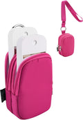 Beautyflier Double Pockets Hand Sanitizer Spray Case for Touchland Power Mist and Glow Mist 1FL OZ, Zipper Pouch for Hand Sanitizer Spray Bottle, with Extra Removable Neck Strap, Fits Travel