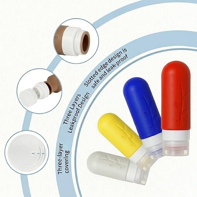 DEPOZA Travel Bottles Kit (16 Pack) - TSA Approved, Leak Proof Silicone Squeezable Containers for Toiletries. Complete Set with Jars, Sprayers & Bag (Fluorescent)
