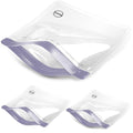 Ogato 3pcs - TSA Approved Toiletry Bag - Our Quart Size Clear Toiletry Bags are Security Approved Worldwide for Liquids & Cosmetics - 100% 3-1-1 Compliant Clear Travel Bags for Toiletries Violet