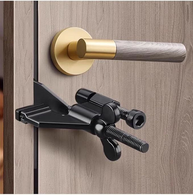 Portable Door Lock for Travel & Home - Stainless Steel Security Device, No Drill Installation, Fits Most Doors - Prevent Unauthorized Entry in Hotels, Apartments, Airbnb