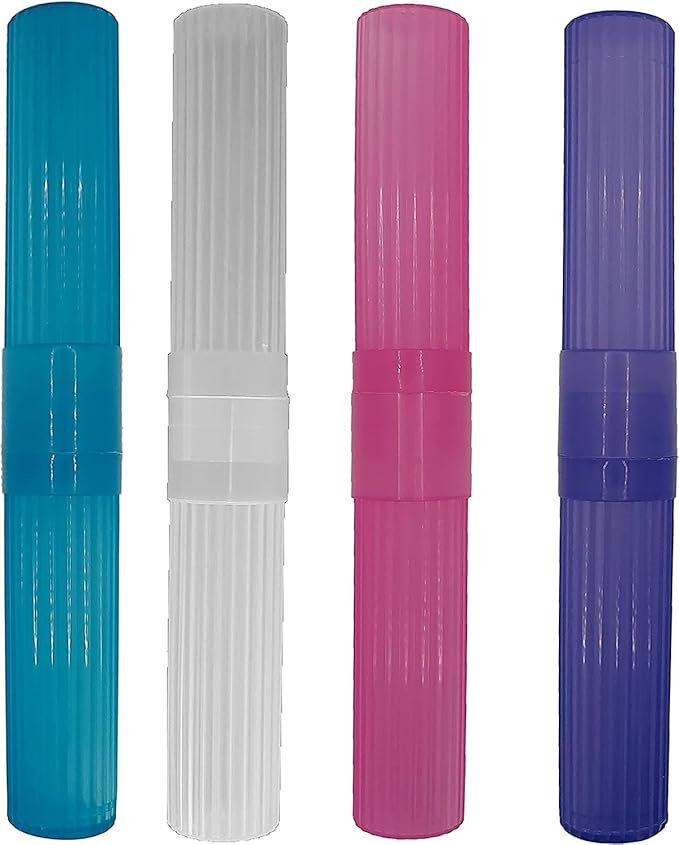 American Comb Toothbrush Holder (Blue,Pink,White,Purple) Made in USA, with Ventilation Holes, for Toothbrush Covers, Toothbrush Holder, Toothbrush Soft, Durable Design, Hygienic Bathroom Accessory