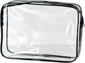 1-Pack Clear TSA Approved Toiletry Bag, Quart Size Travel Organizer, Water Resistant, Travel Cosmetic & Makeup Bags, Carry-On Airport Compliant Bag (1, Black)