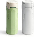 4 in 1 Travel Dispenser Bottle, 2026 New Travel Bottles for Toiletries, Toiletries Bottle for Travel, Compact Travel Shampoo and Conditioner Containers for Shampoo Lotion (White and Green)