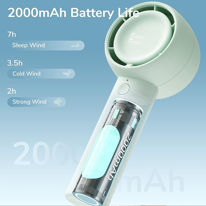 JISULIFE Mini Portable Fan-Bladeless Safe Design, Powerful Turbo Handheld Fan with 3 Speeds, USB Rechargeable, Small Pocket Design for Travel/Lash, Gifts For Girls/Women