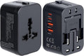 Universal Travel Adapter Fast Charger, Worldwide Plug Adapter 2 USB C PD3.0 & 2 USB-A Quick Charge, All in One International Power Adaptor GaN Smart Wall Charger 4 Ports for Phone Laptop USA EU UK AUS