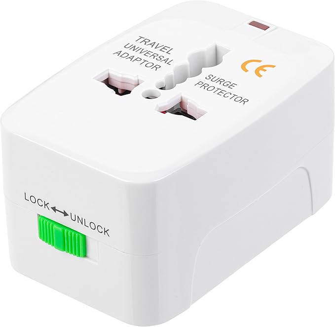 Bates- Universal Adapter for Travel, Compact International Power Adapter for USA, EU, UK, Australia, and India Outlets, All in One