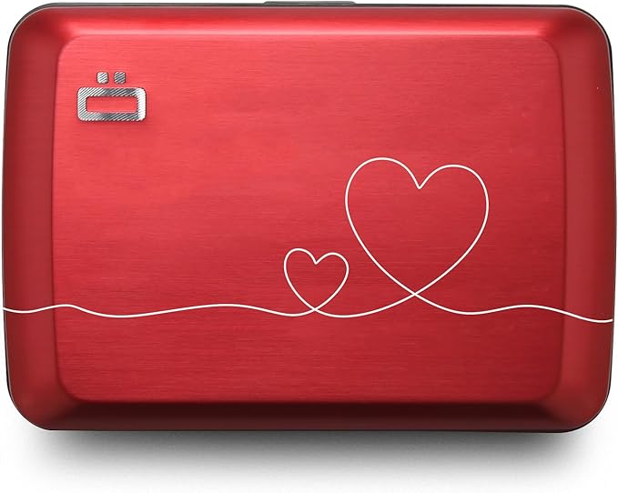 ÖGON -DESIGNS- Aluminum card holder with metal lock, RFID protection against fraud and demagnetization, compact wallet, Smart Case OSLO model