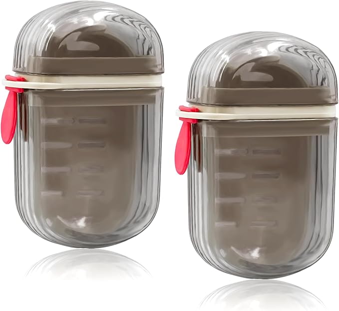 Travel Soap Case Portable Set of 2 - Leak-Proof and Waterproof Small Soap Containers with Lid for Bathroom, Shower, Gym, or Travel - Efficient Drainage Design Keeps Soap Dry and Secure