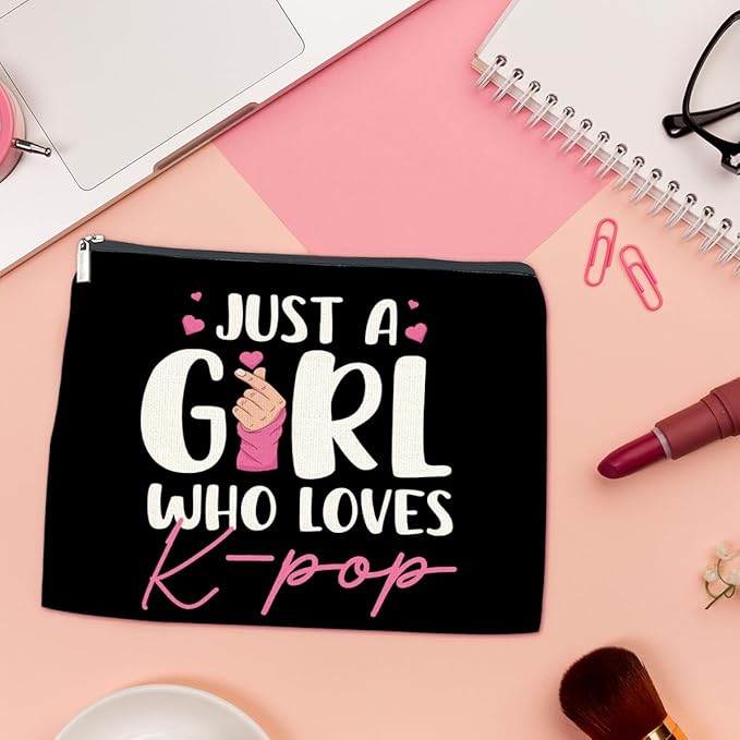 LyoGao K-Pop Gifts for Teen Girls, Kpop Music Lover Makeup Bag Korean Drama Cosmetic Bag for K-Pop Lover Team Music Singer Fan