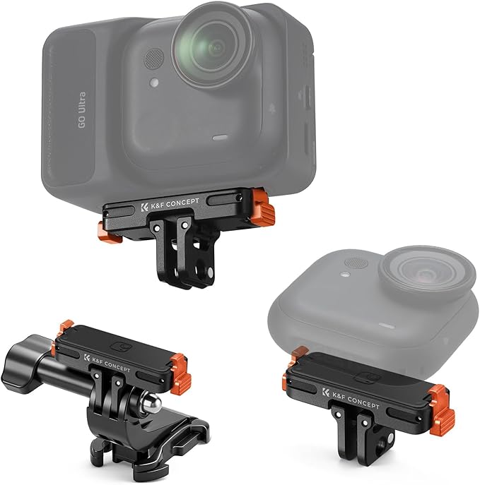 K&F CONCEPT Magnetic Quick Release Adapter Mount Compatible with Insta360 GO Ultra, Expansion Base Stand with 1/4 Screw Hole/Foldable Connector for Tripod, Selfie Stick, Action Camera Accessories