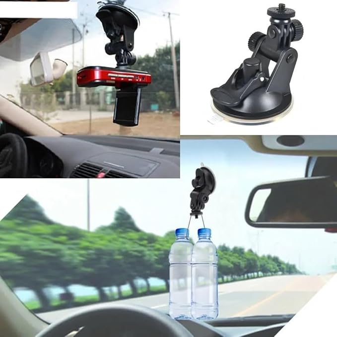 2 Pack Dash Cam Suction Cup Mount with 1/4 Screw Thread Windshield Camera Holder Stand for Car Dashcam GPS Driving DVR Action Camcorder Phone Bracket Video Recorder