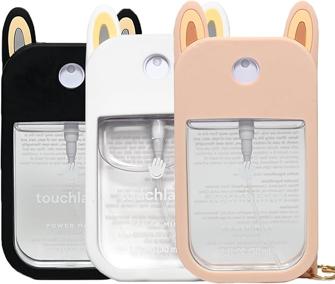 Silicone Case Compatible with Hand Sanitizer Spray, Protective Case with Keychain for Power Mist (Fit for 1 FL OZ), Hand Sanitizer Spray Accessory