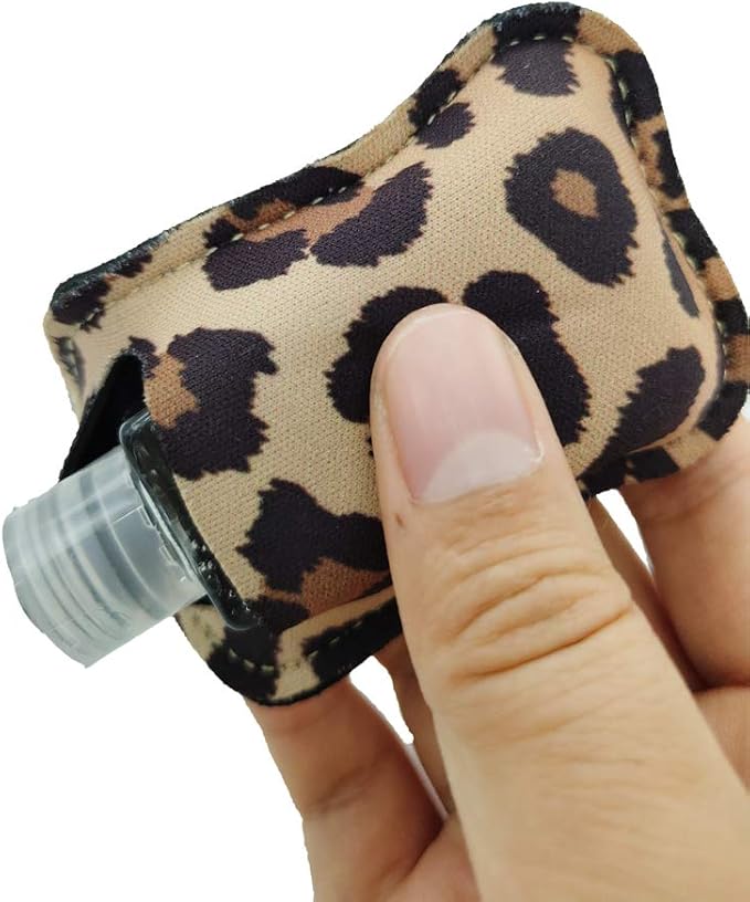 4 Piece Bottle Holder Keyring Neoprene Keychain for 30ML Gym Shampoo Soap Perfume and Liquids Travel Containers