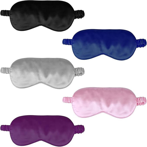 1 Pack Sleep Mask, Silk Eye Mask with Elastic Strap, Blindfold, Soft Silk Sleeping Mask for Girls, Women, Men (Black)