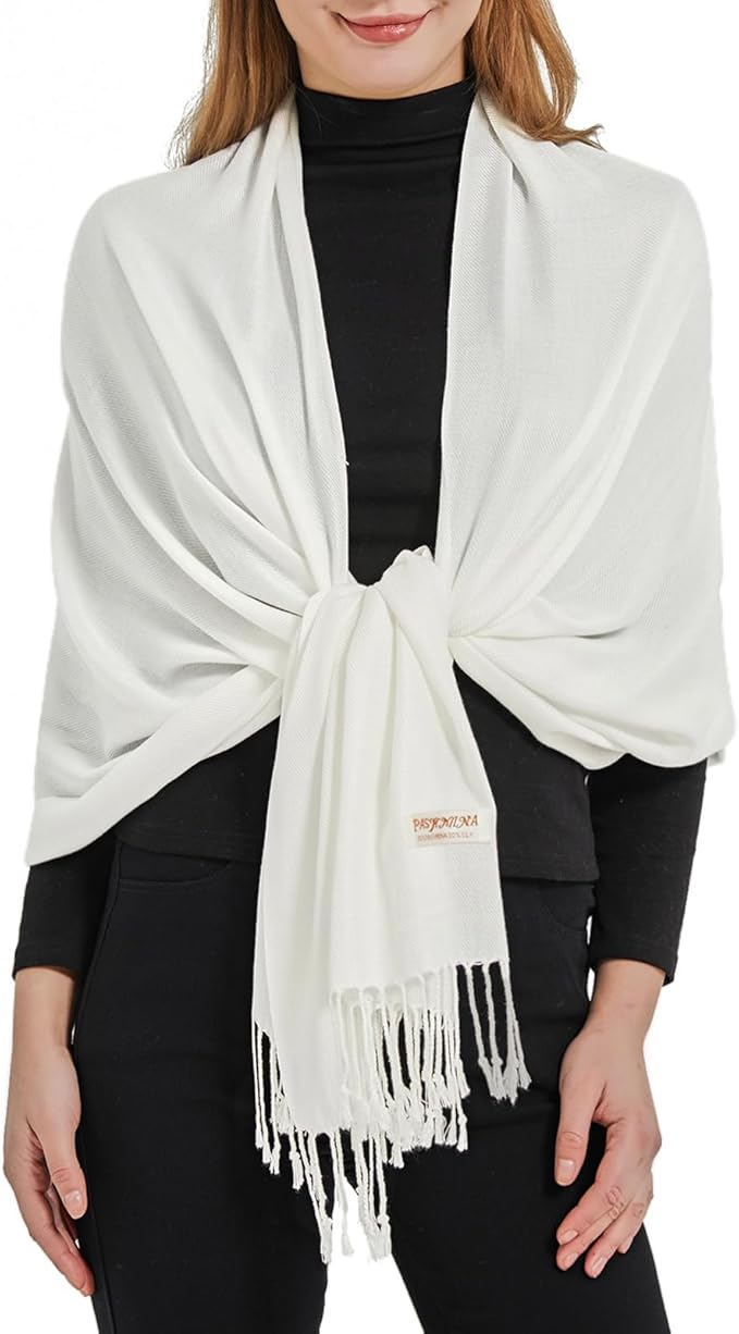 Soft Silky Pashmina Shawl Wraps Solid Colors Scarf for Wedding Evening Dresses