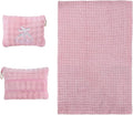 Travel Blanket and Pillow-2-in-1, Ultra-Soft&Compact, Airplane Blanket with Hand Luggage Belt and Backpack Clip,Travelers Accessories Gifts, 61x43 Inches(Pink