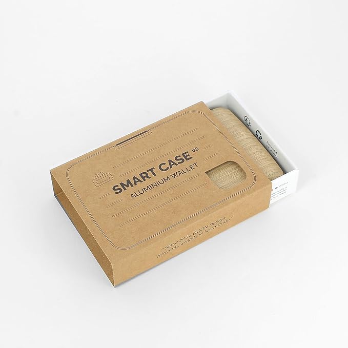 ÖGON -DESIGNS- Aluminum card holder with metal lock, RFID protection against fraud and demagnetization, compact wallet, Smart Case OSLO model