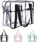 SxoSyo Clear Makeup Bags Large Travel Toiletry Bag for Women Transparent Bag Clear Cosmetic Bags with Handle Bathroom Organizer (black)