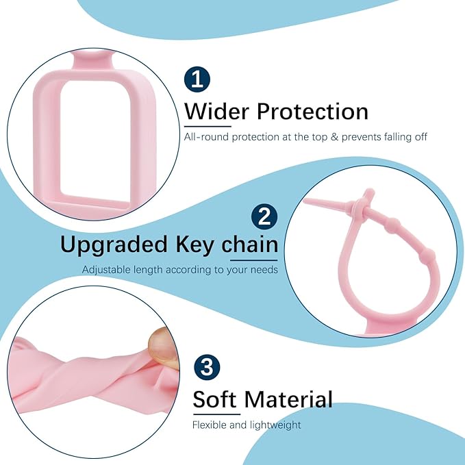 3Pcs Silicone Case for Touchland Hand Sanitizer Spray Protective Case with Keychain, Travel Size Hand Sanitizer