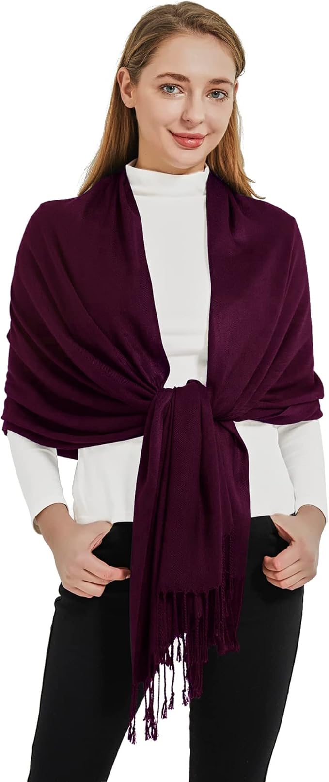 Soft Silky Pashmina Shawl Wraps Solid Colors Scarf for Wedding Evening Dresses
