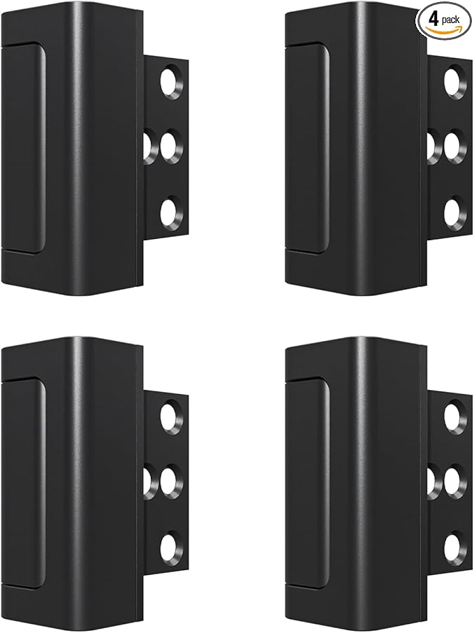 Greatalent 4Pack Home Security Door Reinforcement Lock Childproof, Door Locks for Kids Safety, Door Lock Latch Stopper for Front Door Inside Top of Door, Aluminum Construction Finish