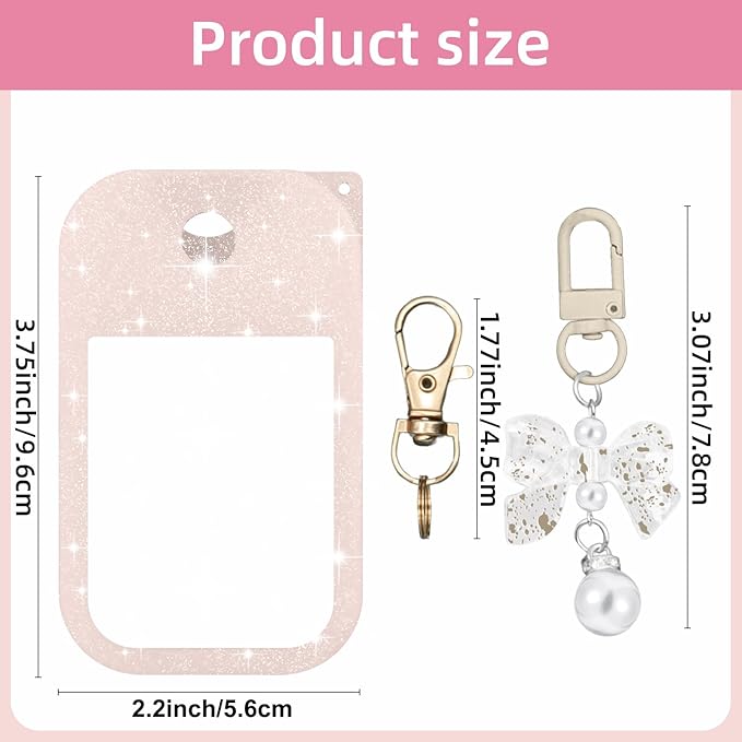 Silicone Case Compatible with Touchland Hand Sanitizer Spray Mist 1 oz with Bow Keychain